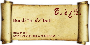 Berán Ábel névjegykártya