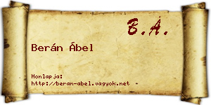 Berán Ábel névjegykártya